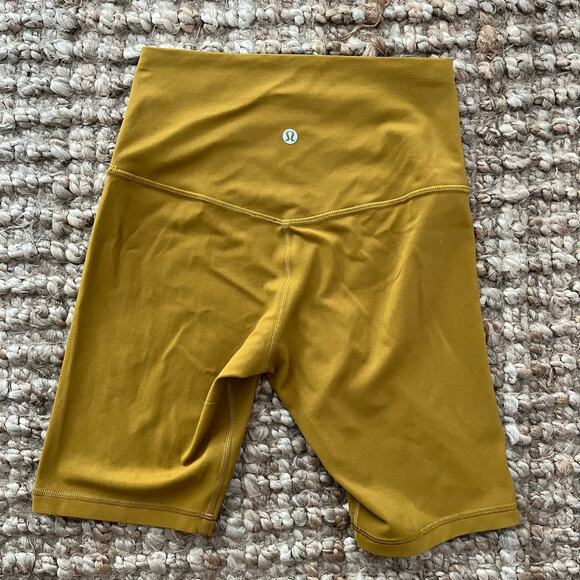 Lululemon Align Short 8" Gold Spice Size 4 Nulu Yoga Biker Shorts EUC - Picture 4 of 7